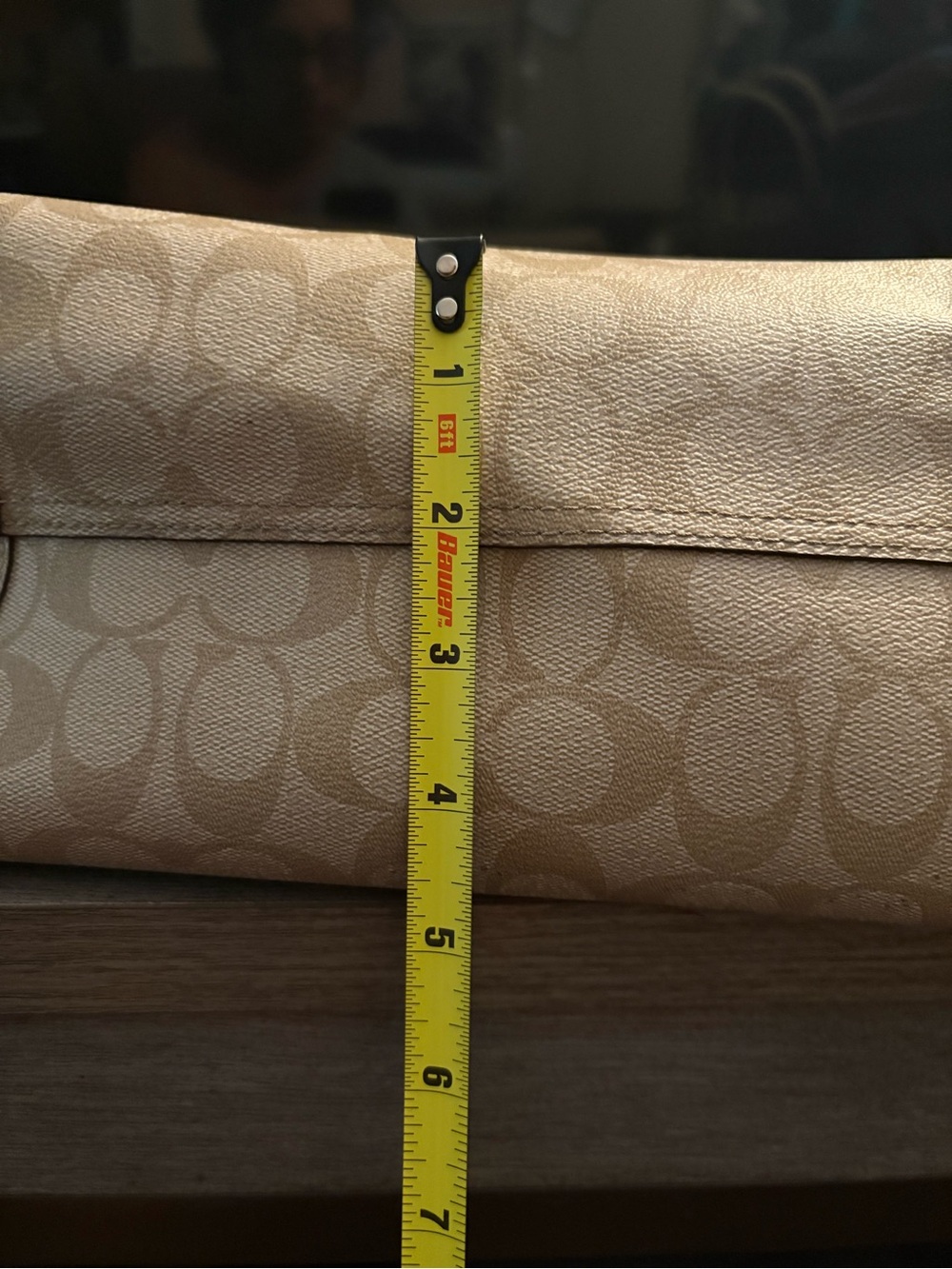 SUMMER SALE! Coach Cream Signature Tote with Tan Leather Trim - Picture 15 of 15